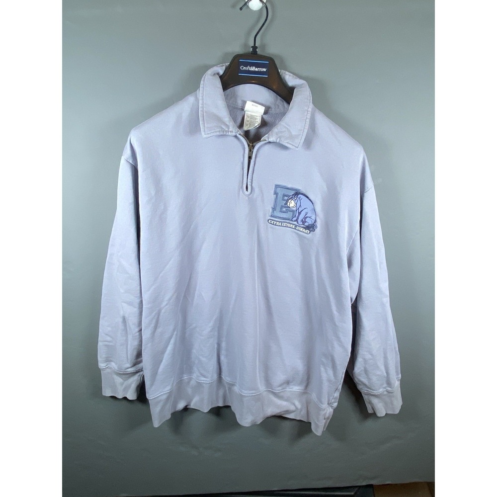 Vintage Disney Store Eeyore-Dinary Quarter Zip Graphic Pullover Size XL